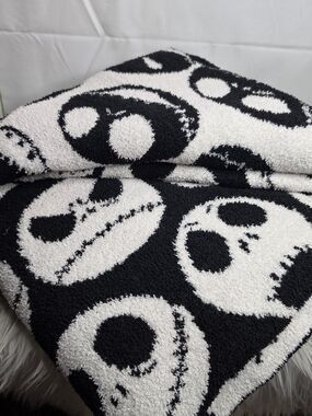 Disney The Nightmare Before Christmas Black and White Plush Throw Reversible